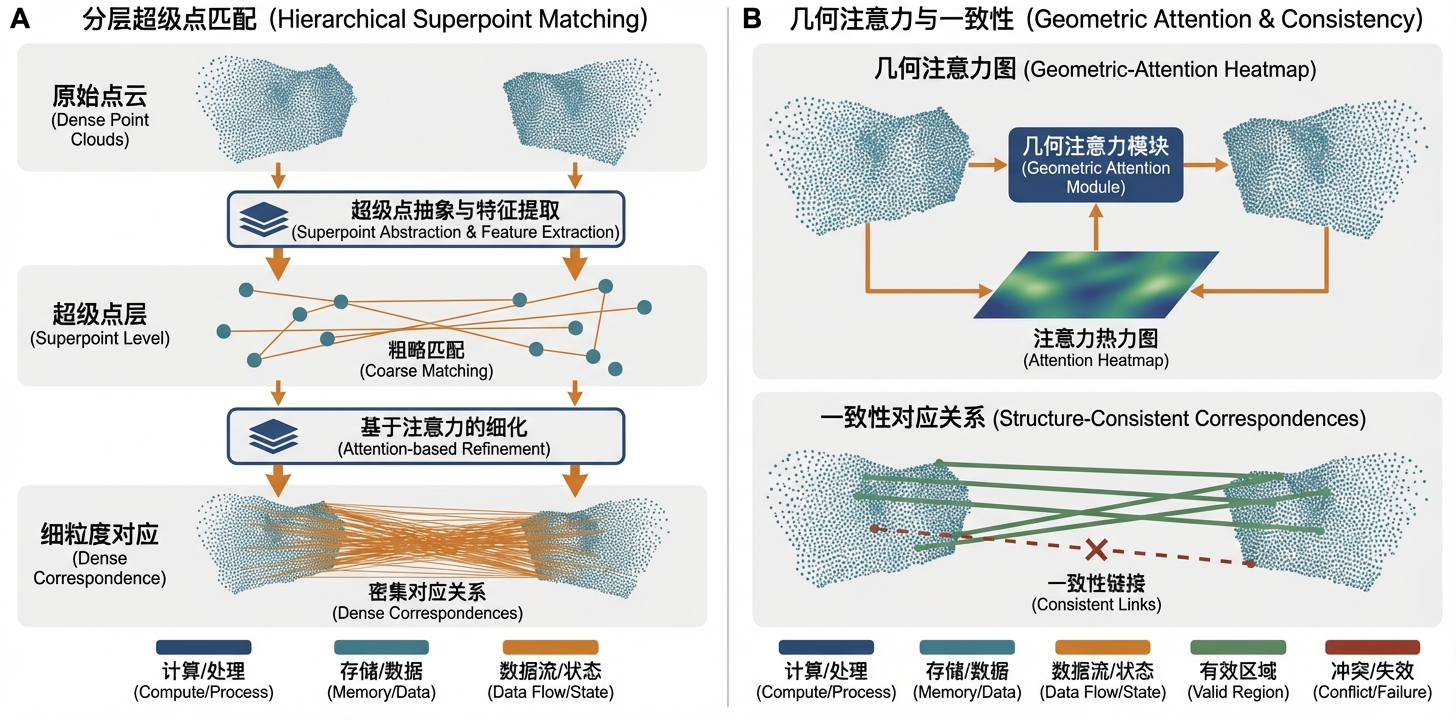 GeoTransformer 超点层次化匹配与几何注意力可视化