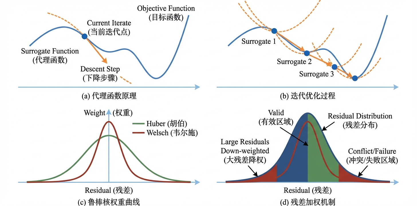 MM 代理函数与 Welsch 鲁棒核详解