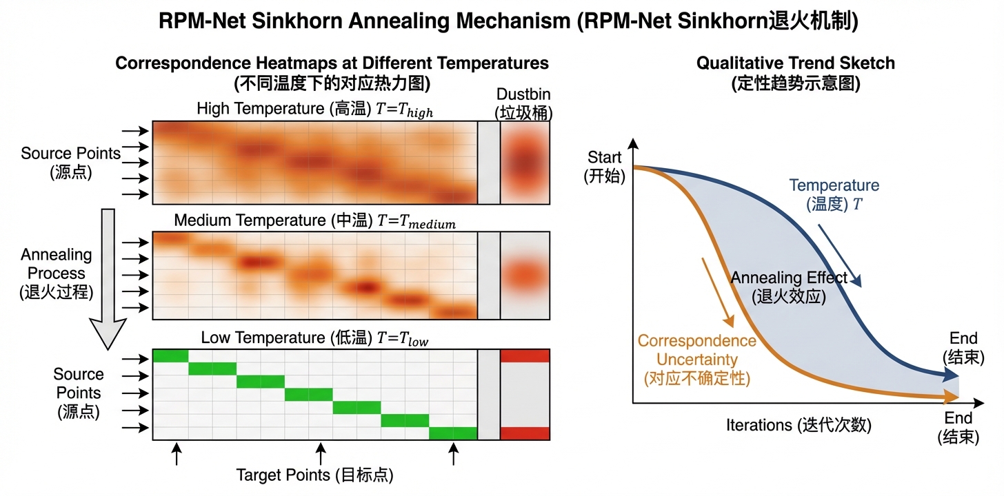 RPM-Net Sinkhorn 对应矩阵退火演化