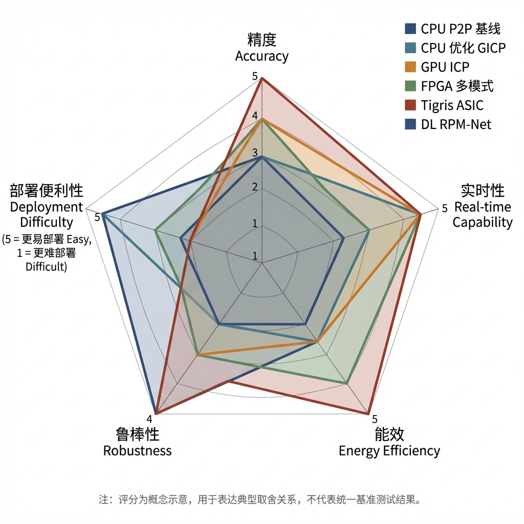 ICP 方法全景对比雷达图